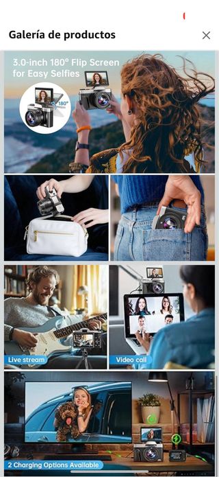 Cámara Digital 4K WiFi 64MP Autofoco Zoom 16X