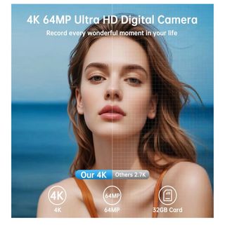 Cámara Digital 4K WiFi 64MP Autofoco Zoom 16X