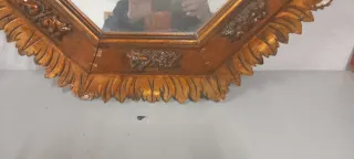 Espejo Octogonal Antiguo Dorado