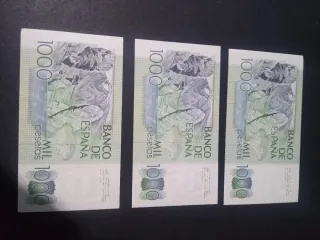 3 Billetes 1000 Pesetas España 1979. Sin circular.