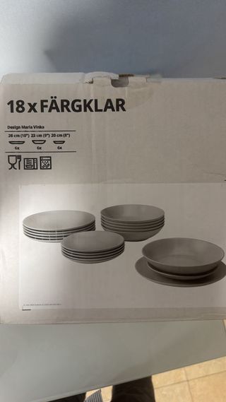 Vajilla IKEA Gris Claro