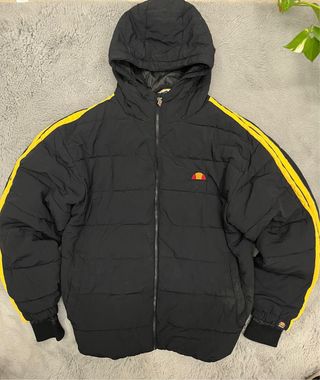 Bomber Ellesse nero vintage con bande gialle