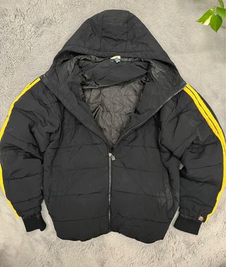 Bomber Ellesse nero vintage con bande gialle