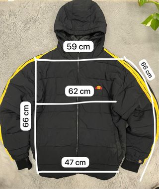 Bomber Ellesse nero vintage con bande gialle