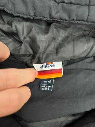 Bomber Ellesse nero vintage con bande gialle