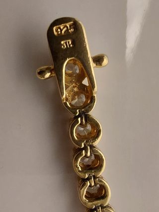 Pulsera b. Oro 18k, plata de ley 925 y 42 zafiros