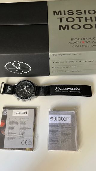 Omega x Swatch Mission To The Moon Negro y Gris