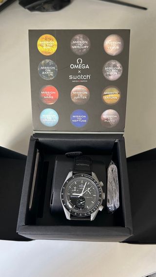 Omega x Swatch Mission To The Moon Negro y Gris
