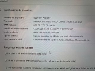 Ordenador Microsoft Surface Pro 7 256GB