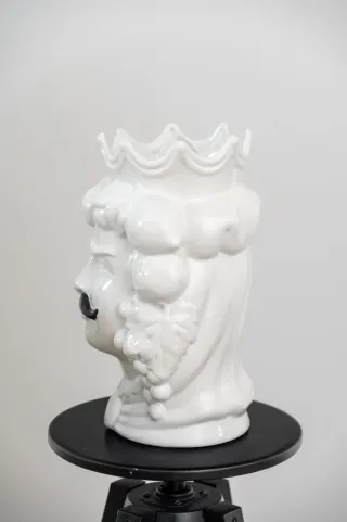 Coppia vasi ceramica testa uomo donna