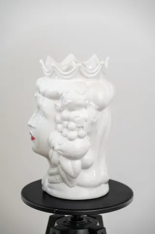 Coppia vasi ceramica testa uomo donna