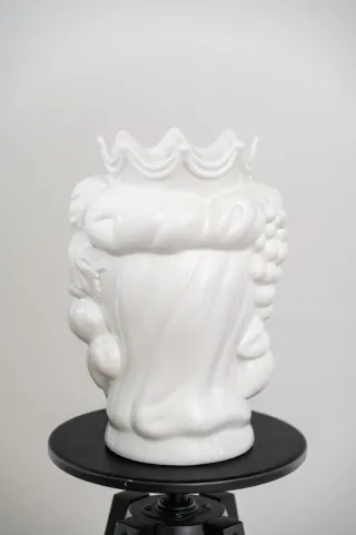 Coppia vasi ceramica testa uomo donna