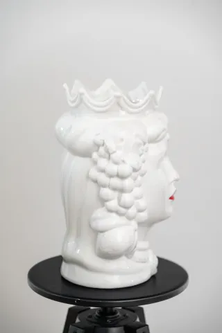 Coppia vasi ceramica testa uomo donna