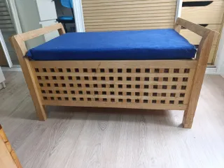 Mueble banco/cofre/baúl almacenaje madera