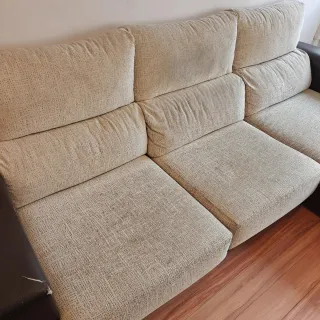 Sofá Chaise Longue Beige y Marrón