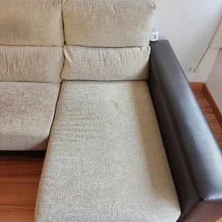 Sofá Chaise Longue Beige y Marrón