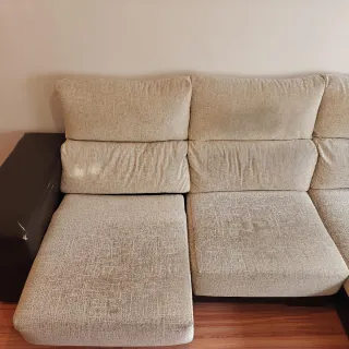 Sofá Chaise Longue Beige y Marrón