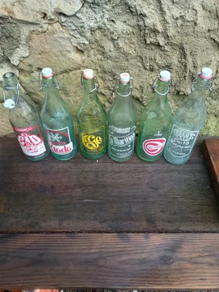 Lote 6 Botellas Antiguas Cierre Mecánico