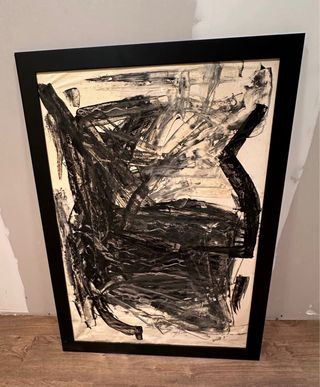 Cuadro abstracto papel y madera