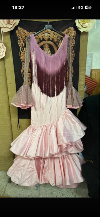 Vestido Flamenca Rosa y Morado Talla S