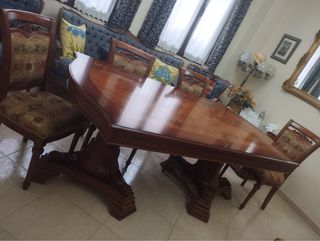 Mesa de comedor madera maciza 6 sillas a juego