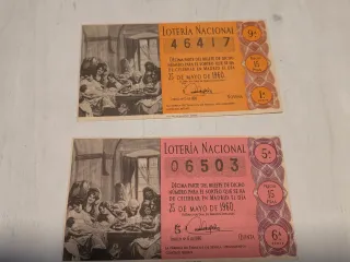 Lotería Nacional: Décimos Años 50-60-61-63