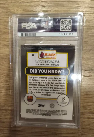 Carta Lamine Yamal Rookie PSA 9 Merlin UCC