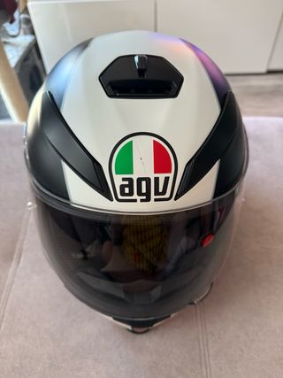 Casco Moto AGV Negro/Blanco/Rojo