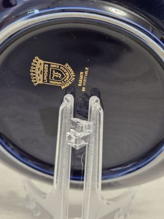 Plato Limoges floral azul y dorado