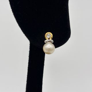 Pendientes de oro 18kt con perlas y diamantes
