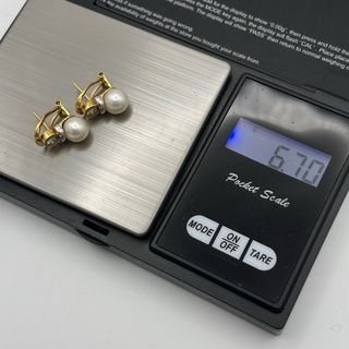 Pendientes de oro 18kt con perlas y diamantes