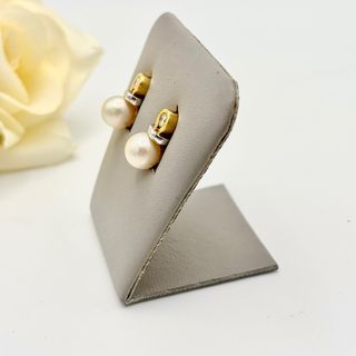 Pendientes de oro 18kt con perlas y diamantes