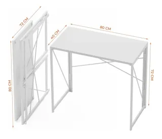 Escritorio Plegable 80cm Blanco