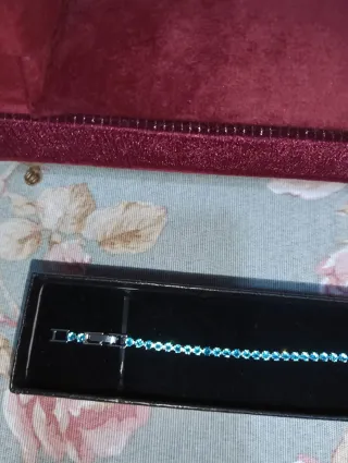 Bracciale Tennis con brillantini Azzurri