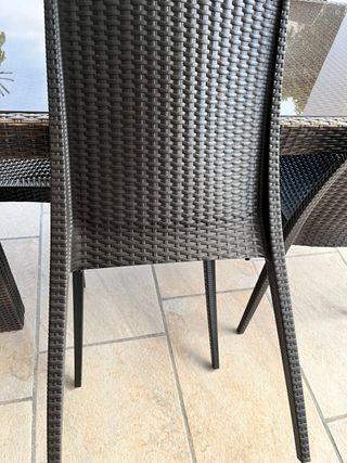 6 Sillas Rattan Jardín Marrón oscuro.