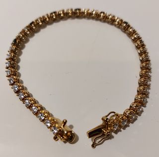 Pulsera baño Oro 18k, 42 zafiros y plata ley 925