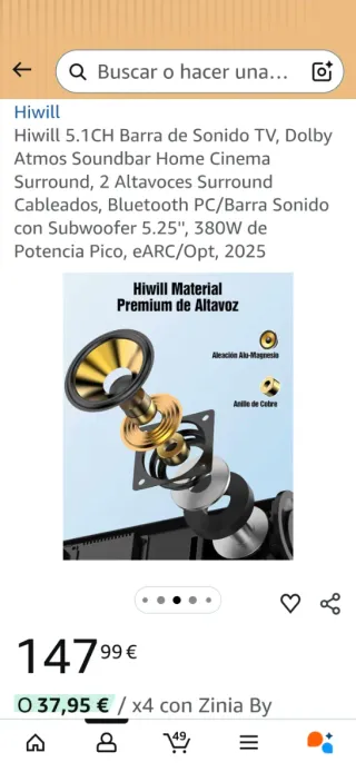 Barra Sonido Hiwill Dolby Atmos 5.1CH