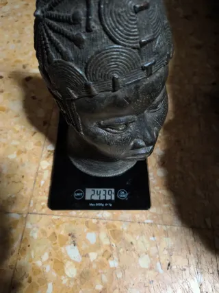 Cabeza Bronce Benín África,44 cm de alto