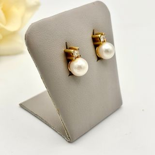 Pendientes de oro 18kt con perlas y diamantes