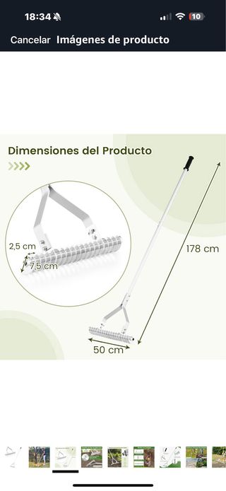 Rastrillo Jardín Aluminio GOPLUS