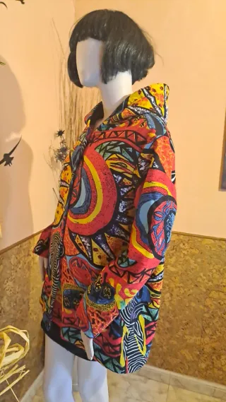 Chaqueta-americana con capucha, forrada multicolor