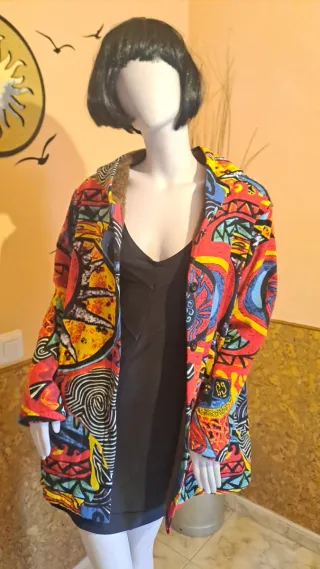 Chaqueta-americana con capucha, forrada multicolor