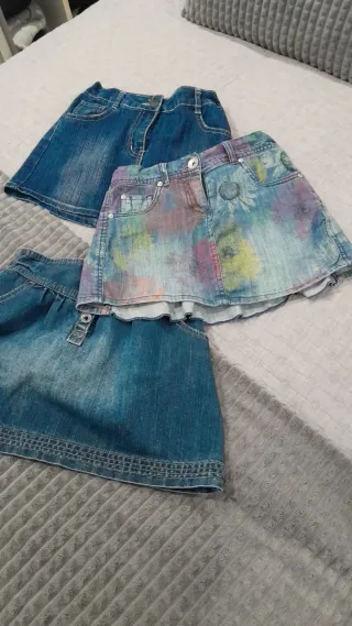 Lote 3 faldas vaqueras niña boboli..