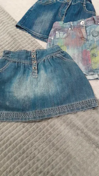 Lote 3 faldas vaqueras niña boboli..