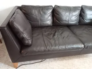 Sofá de piel auténtica marrón