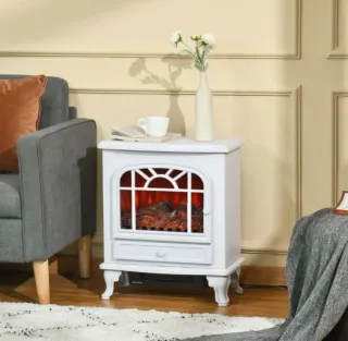 Chimenea eléctrica blanca