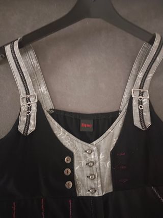 Vestito cotone nero e grigio tg 44