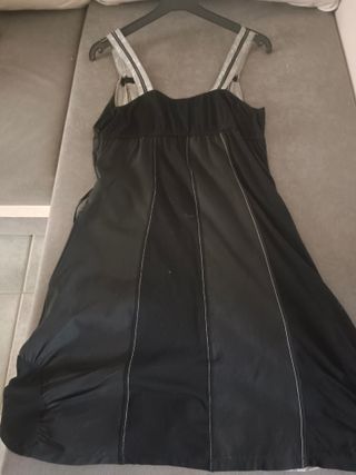 Vestito cotone nero e grigio tg 44