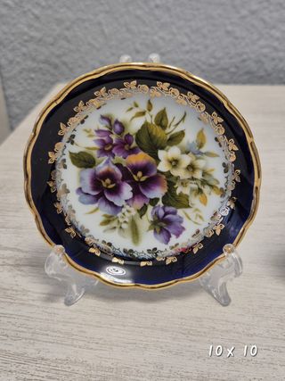 Juego de 2 platos decorativos florales