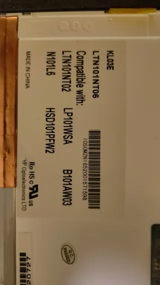 Pantalla LCD LED 10.1 YP Optoelectronics LTD